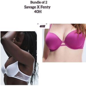 Bundle 2 40H Savage X Fenty Women's Intimates White & Pink W/ Underwire